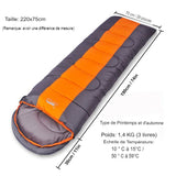 Sac de couchage Desert Fox orange et gris, type de printemps et d'automne, dimensions et poids légers