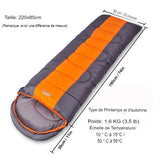 Sac de couchage Desert Fox orange et gris, type de printemps et d'automne, dimensions plus larges