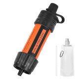 Filtre à eau orange avec poche à eau et paille de filtration