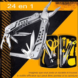Outil multifonction 24 en 1 avec accessoires pour les réparations et le bricolage