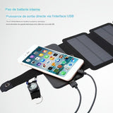 Panneau solaire pliable sans batterie interne, charge directe via USB