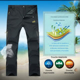 Pantalon cargo noir imperméable, système respirant, parfait pour les conditions humides