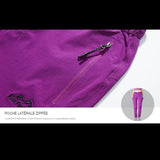 Pantalon de randonnée pour femmes, poche latérale zippée, rangement pratique, couleur violette