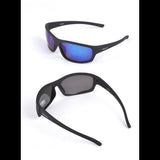 Paire de lunettes de soleil polarisées noires avec lentilles bleues et grises
