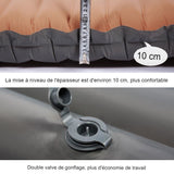 Épaisseur de 10 cm du matelas pneumatique autogonflant pour plus de confort et de soutien