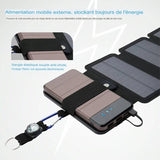 Panneau solaire pliable avec sangle élastique pour protéger les appareils électroniques