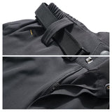 Pantalon de camping noir pour homme, ceinture ajustable