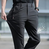Pantalon d'été grande taille pour homme avec poche zippée et matériau résistant à l'eau
