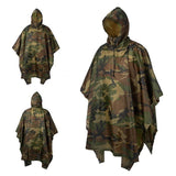 Poncho imperméable marron camouflage, robuste pour les conditions extrêmes