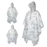 Poncho imperméable camouflage blanc, adapté aux conditions neigeuses