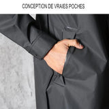 Poncho de pluie Imperméable long avec capuche pour adultes, protection maximale