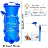 Poche à eau de 2L avec tuyau flexible, conception étanche et pratique pour la randonnée et le vélo