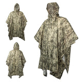 Poncho imperméable camouflage beige, idéal pour la chasse et la randonnée