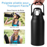 Poignée pliable pour transport facile, deux façons de boire, débit d'eau rapide, paille à siroter