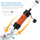 Paille de filtre à eau portable, facile à laver avec une seringue