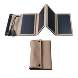 Panneau solaire pliable beige avec câbles de connexion USB