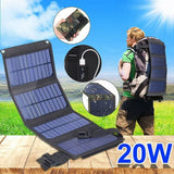 Panneau solaire pliable connectant un téléphone portable via USB