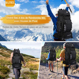 Randonneurs utilisant un sac à dos de randonnée 90L dans divers environnements