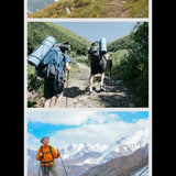 Randonneurs utilisant des bâtons de randonnée pliables sur un sentier en montagne