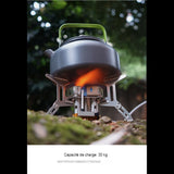 Réchaud portable avec bouilloire en aluminium, capacité de charge de 30 kg
