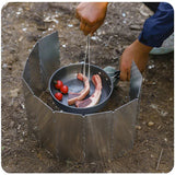 Pare-brise réchaud pliable 8 plaques pour camping et randonnée