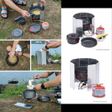 Pare-brise réchaud pliable 8 plaques pour camping et randonnée