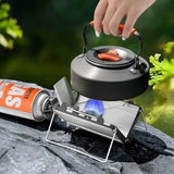 Réchaud à gaz de randonnée et camping portable, compact et facile à utiliser