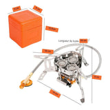 Réchaud à gaz de camping avec boîte de rangement et dimensions