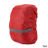 Housse imperméable rouge pour sac à dos 8 à 17 litres, protection pluie et bande réfléchissante
