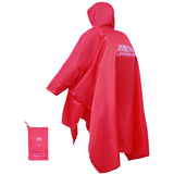 Imperméable léger rouge avec capuche et sac de rangement, logo Longsinger