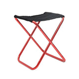 Mini chaise de camping pliable rouge avec assise noire confortable