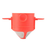 Filtre à café réutilisable en acier inoxydable léger et écologique, couleur rouge, 1 pièce