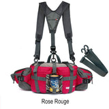 Sac de taille de randonnée rose rouge avec harnais et sangle détachable
