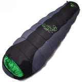 Sac de couchage noir et gris, thermique, parfait pour les aventures en plein air