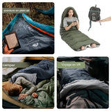 Sac de couchage Naturehike utilisé pour le camping, l'aventure et les voyages en VR