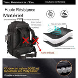 Sac à dos tactique en nylon 600D, imperméable et résistant avec coutures renforcées, parfait pour les conditions extrêmes