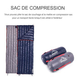 Sac de couchage en duvet avec sac de compression pour un transport facile en camping