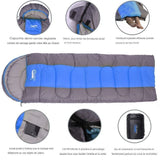 Sac de couchage Desert Fox bleu avec capuche réglable, poches et fermetures pratiques