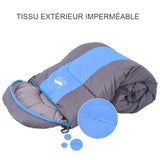 Sac de couchage Desert Fox bleu avec tissu extérieur imperméable