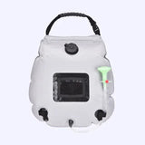 Sac de douche solaire 20L gris avec pommeau de douche vert