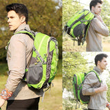 Sac à dos vert de randonnée 40 L en plein air, poches extérieures et filet
