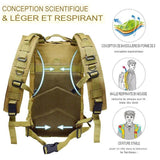 Sac à dos tactique avec conception ergonomique et maille respirante en mousse
