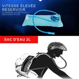 Sac à dos de randonnée imperméable noir avec réservoir d'eau de 2L pour cyclistes