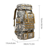 Sac à dos militaire extérieur étanche pour homme, vue latérale avec plusieurs poches
