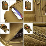 Sac à dos de voyage 15L montrant plusieurs compartiments, parfait pour organiser les objets