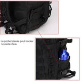 Sac à dos tactique imperméable 40 L avec poche latérale pour bouteille d'eau