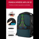 Sac à dos multifonction noir avec panneau arrière en maille respirante