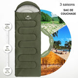 Sac de couchage vert Naturehike pour trois saisons, avec échelle de température