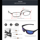 Schéma de lunettes de soleil avec dimensions et caractéristiques techniques
