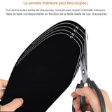 Semelle intérieure pouvant être coupée pour s'adapter à différentes tailles de chaussures, affichée avec des ciseaux